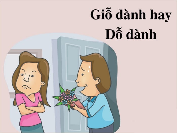 “Dỗ” là động từ, nói về việc làm ai đó thấy tốt hơn với thái độ mềm mỏng