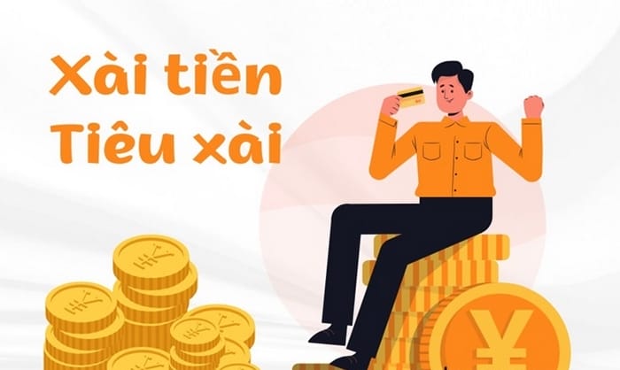 Khi nói về việc dùng tiền để mua sắm, nên dùng từ xài