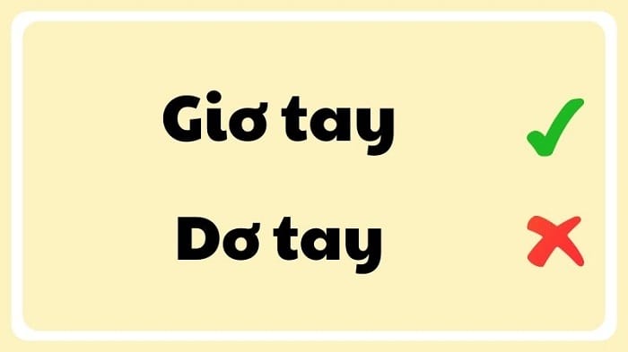 giơ tay hay dơ tay