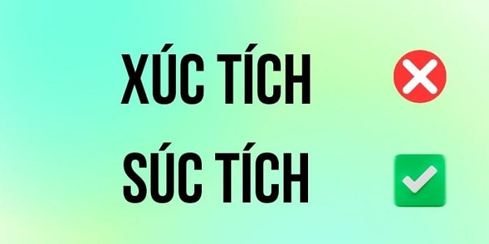 Xúc tích là từ viết sai và không tồn tại trong từ điển tiếng Việt